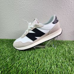 New Balance Mens 237 MS237SF White Black Low Top Lace-Up Sneaker Shoes Size 17