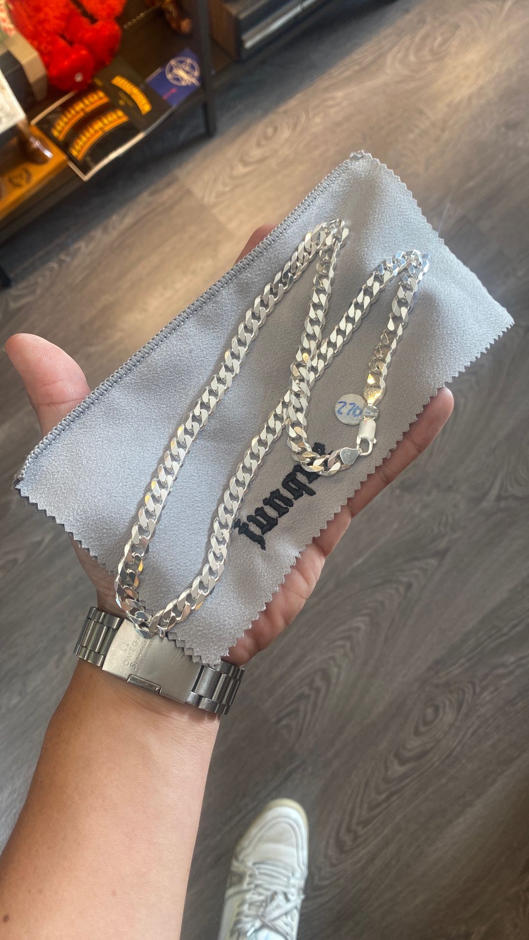 .925 Sterling Silver Flat Cuban Link Chain 24”