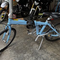 Blue Folding Bicycle
