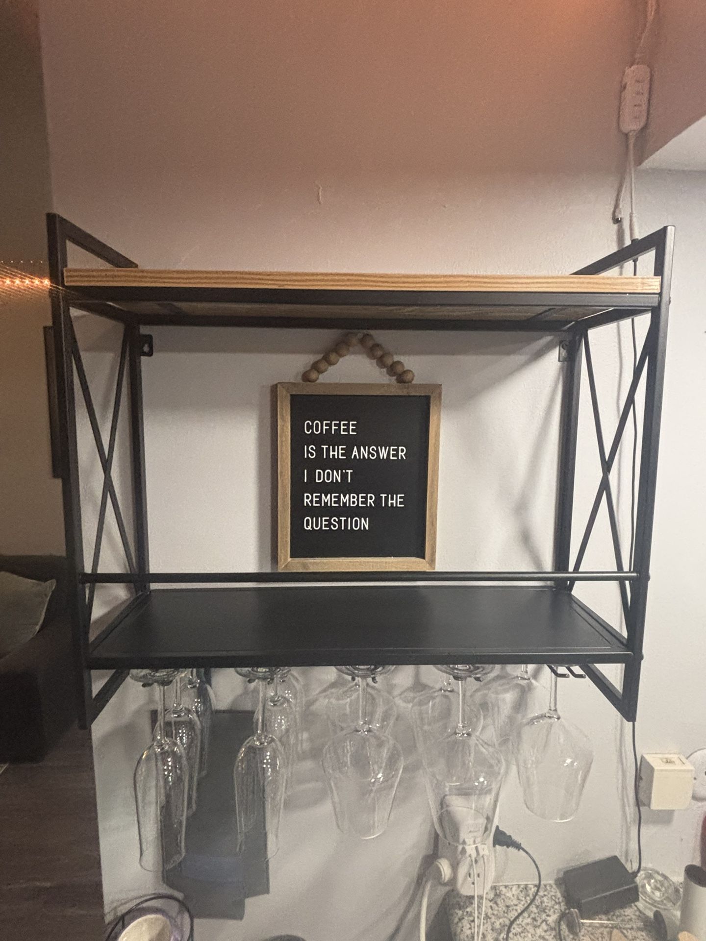 Wall-Mounted Wine Rack – Industrial Style, Great Condition