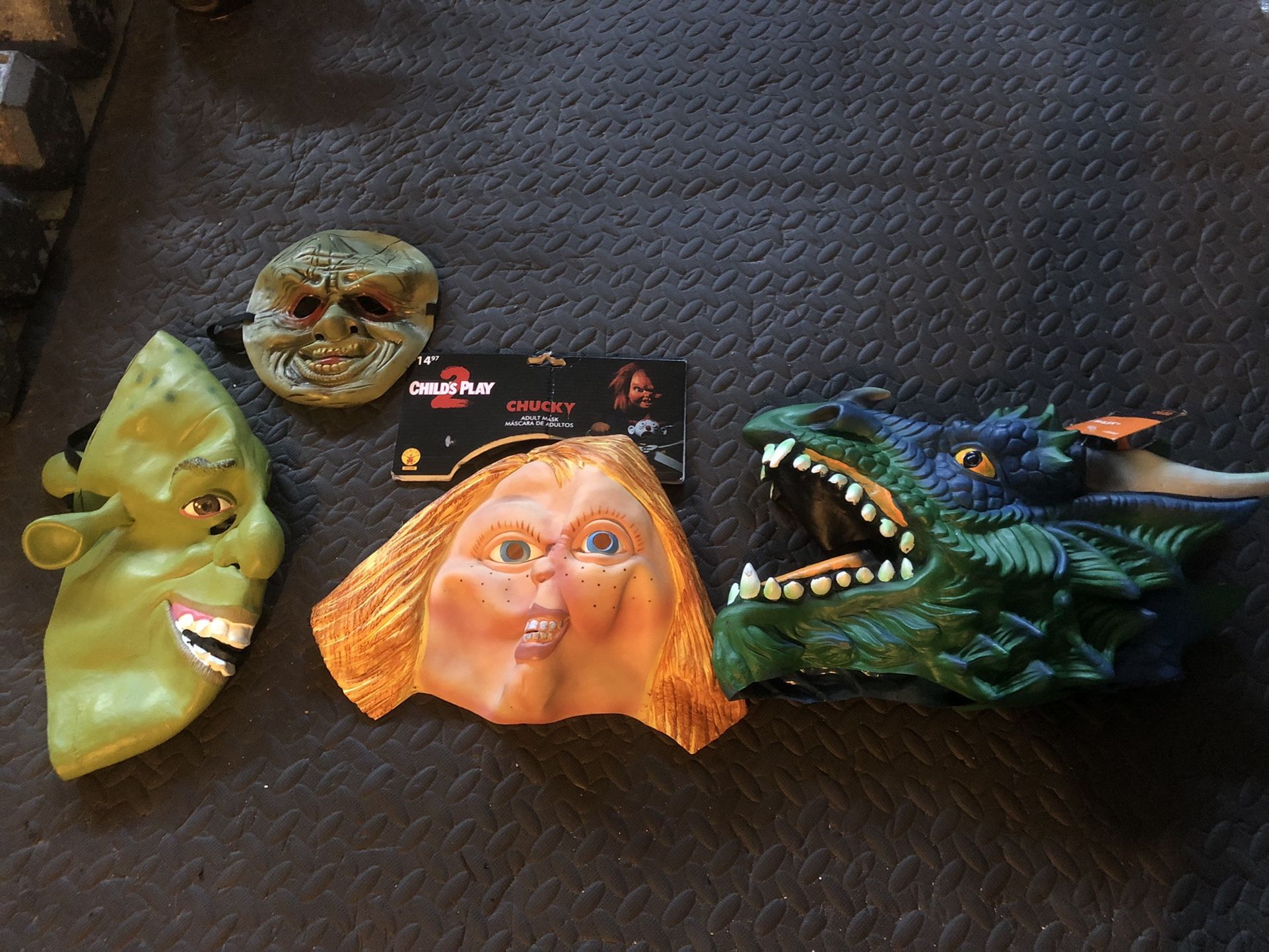 Halloween Masks (chucky, Shrek, Dragon)