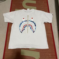 Bathing Ape Bape Shark ABC Blue Camo Zip Tee 