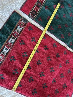 Christmas Set - 2 Hand Towels,  Pillow , & Heart Shaped Open Bottom Wall Decoration 