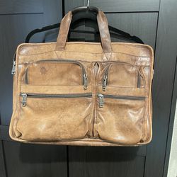 Vintage TUMI leather briefcase expandable highend retro academia work office travel men