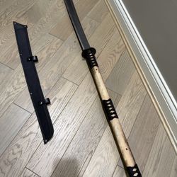 Pole Axe Ninja Warrior Naginata Sword And Case!  Renaissance Ren Faire