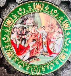 This is a D'Arceau Limoges porcelain collector plate from the "Napoleon & Josephine" series, likely dating from the 1980s, which features a hand-paint