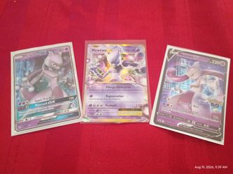 Mewtwo GX/EX/V full arts cards XY/POKEMON GO/TAG TEAM SETS $30 firm all three 
Pokemon cards NM condition