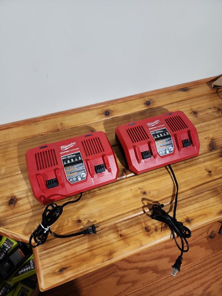 (2) Dual Milwaukee M18 Rapid Chargers