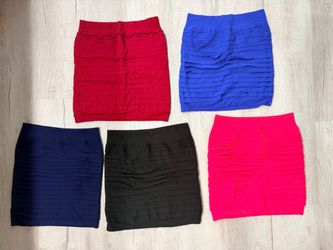 LOT 5pc Convertible Bandage Skirt Tube Top Bundle S/M Stretch Bodycon Y2K