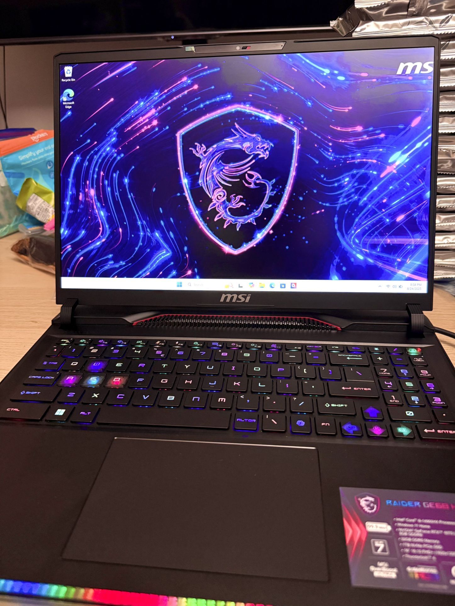 MSI Gaming Laptop — Intel i9-14900HX / RTX 4070 / 32GB DDR5 / 1TB SSD / 144Hz 16”