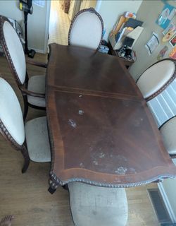 Dining table set - solid hardwood (heavy)