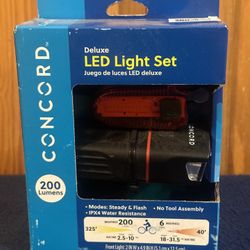 NEW Concord Deluxe LED Bike Light Set. 