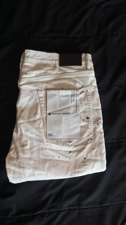 white with black paint purple jeans size 38