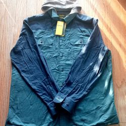 NEW Cabelas Men's Bearing  Fleece-Lined Shirt Jacket With Hood size XL