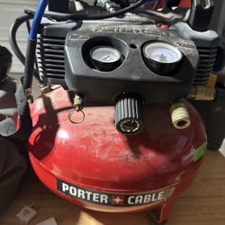 Air Compressor, 4 Air Guns & Nails $95