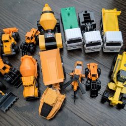 Construction Diecast and Plastic Toy Trucks