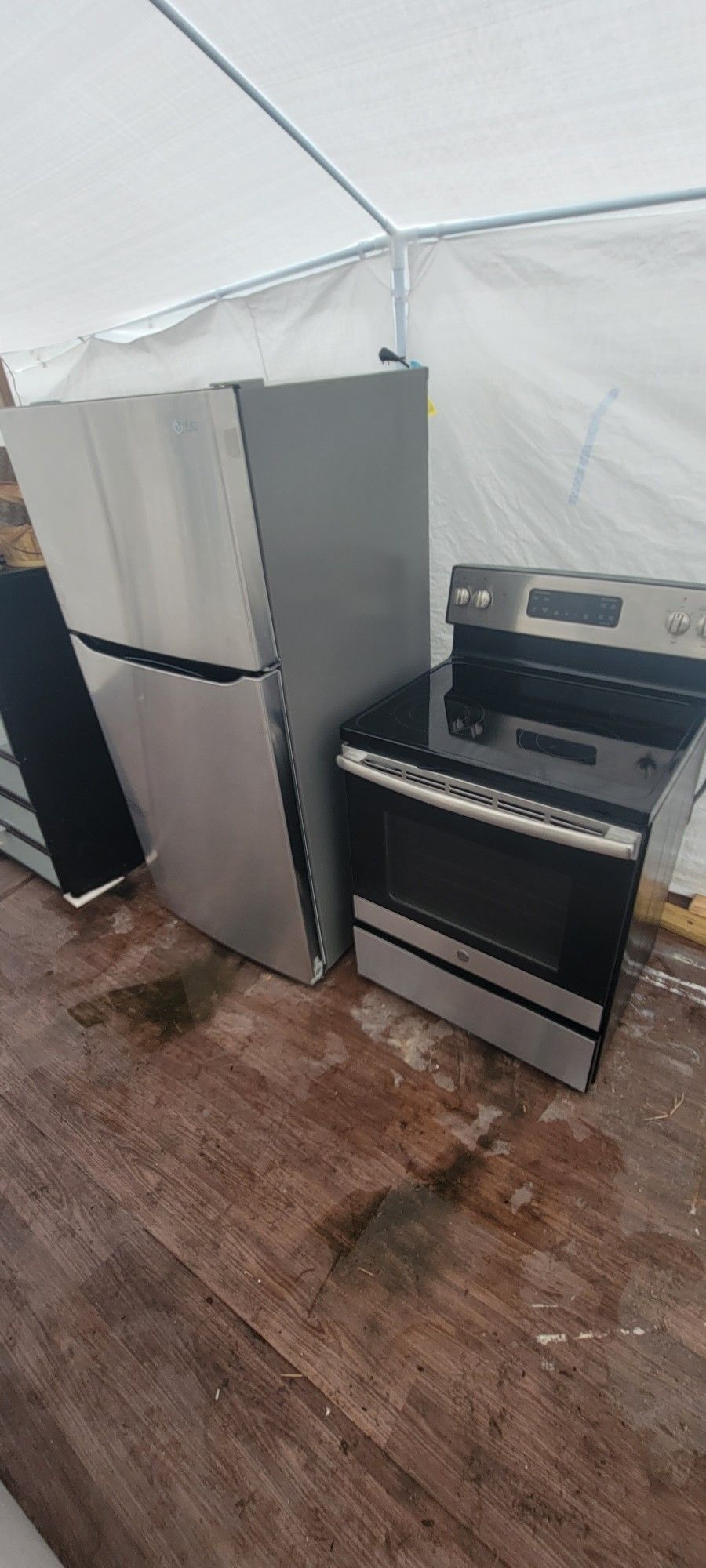 Stainless Steel Refrigerator And Cooktop Bundle