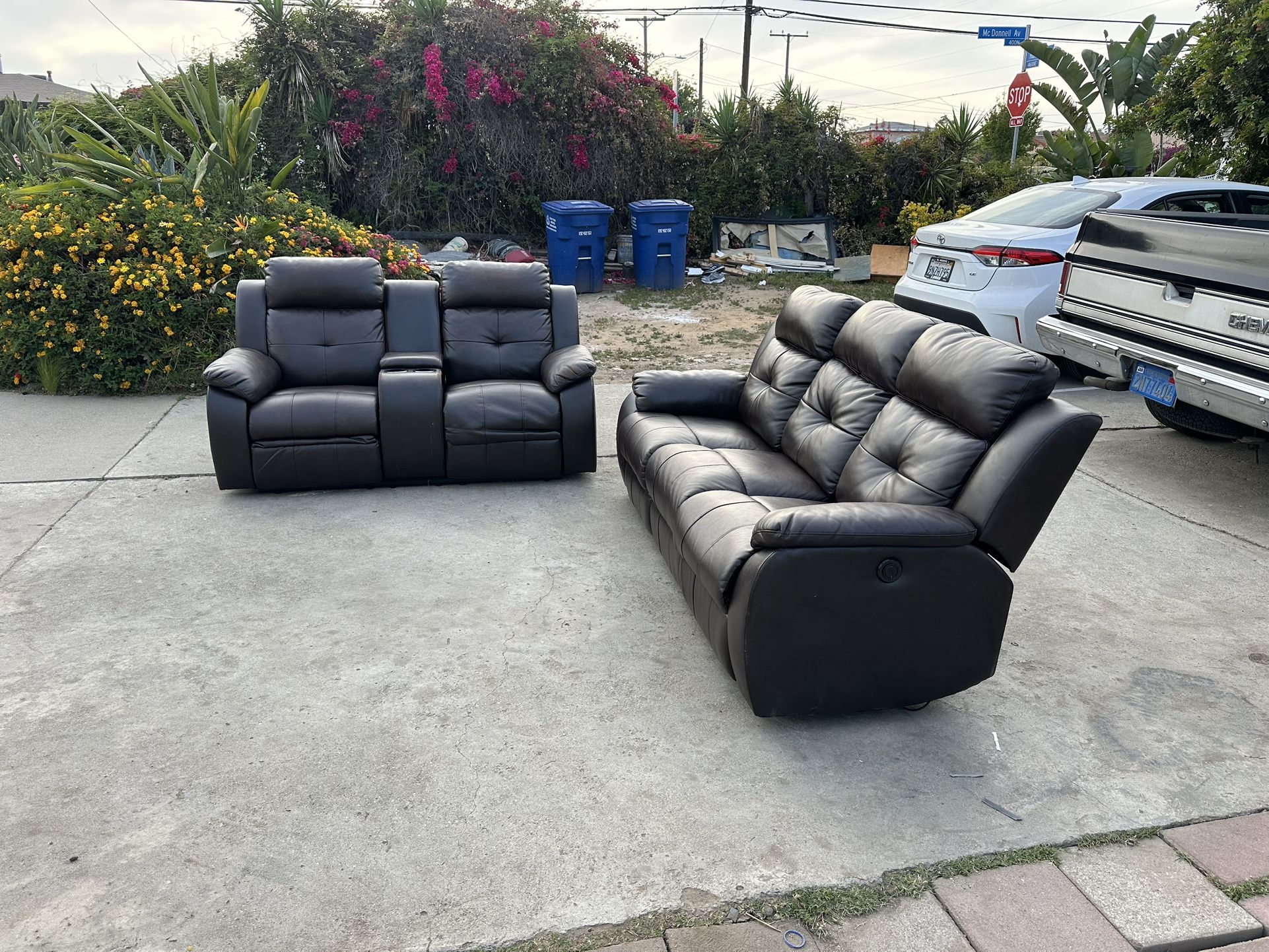 Brown Power Recliner Sofa Set