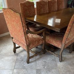 Solid Wood Table And Chairs Seating For 10