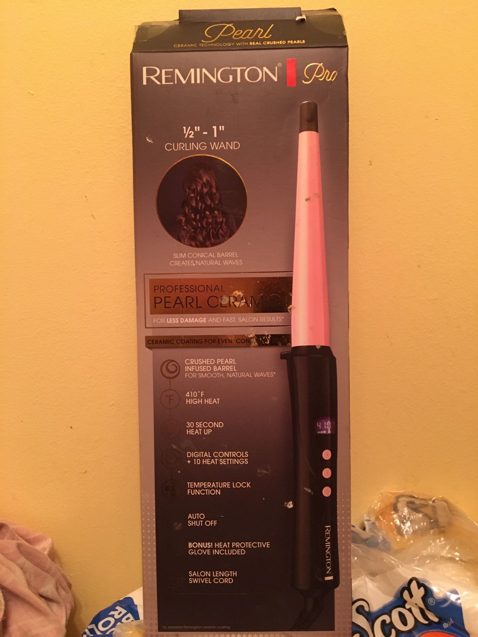 Remington Professional Pearl Ceramic 1/2” ~~1” Curling Wand.