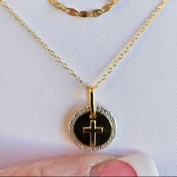 2 Layer Necklaces...  Cross Has Diamond Accents