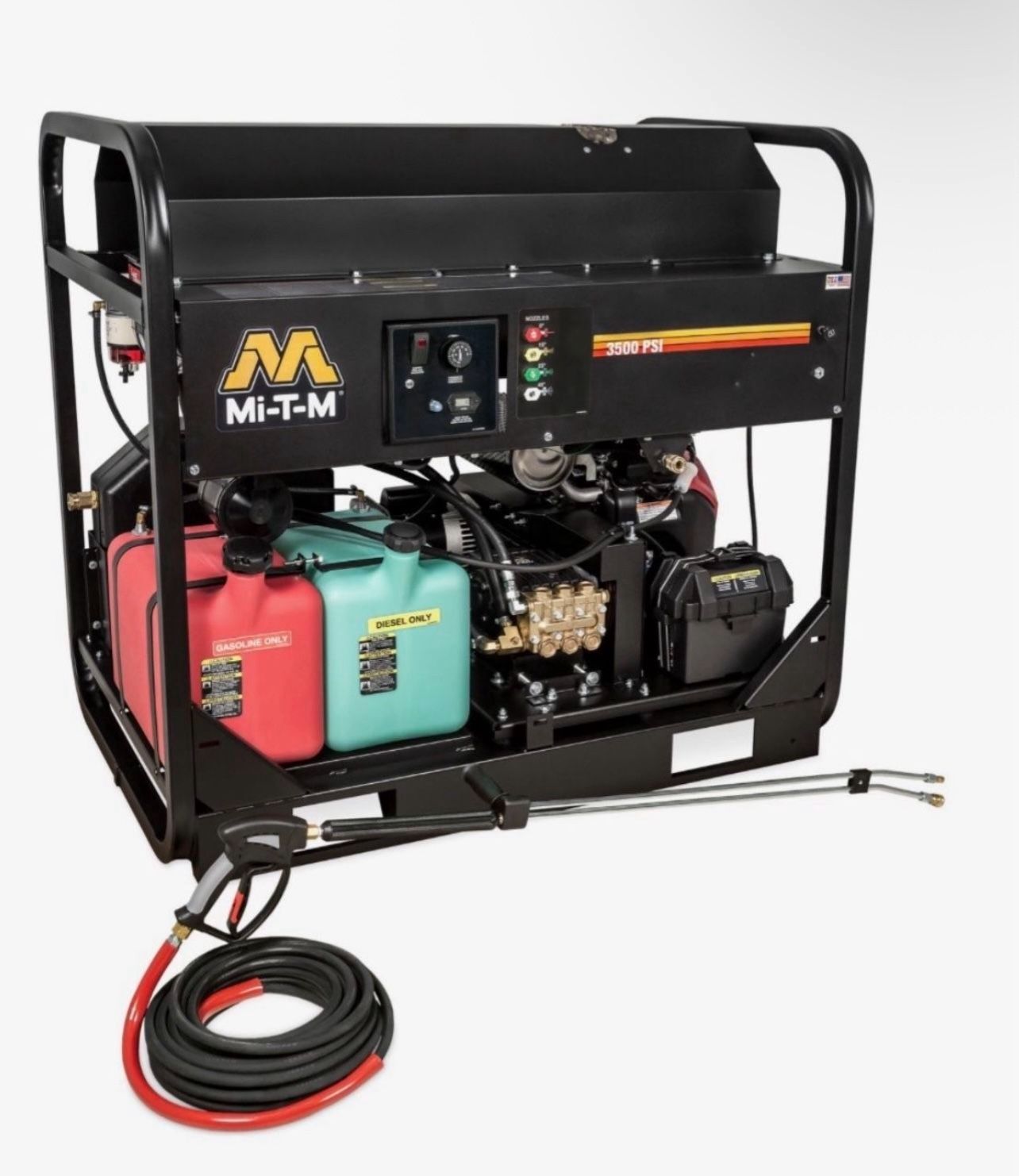 Mi-T-M HS-3505-1MGH Belt Drive Gas Hot Water Pressure Washer w/Honda Engine Skid-mounted 3(contact info removed)-4400 psi