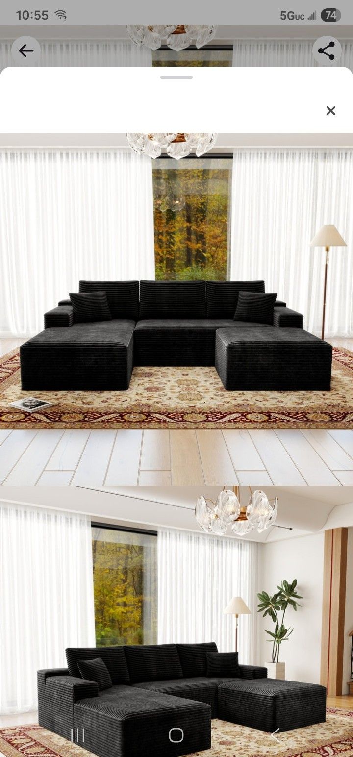 U-shaped sectional couch, for 5 person