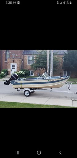 1986 Sylvan 14ft aluminum boat with 50hp mercury