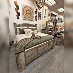 4 Pieces Gray Color King Or queen Bedroom Set