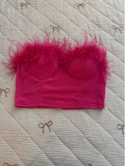 fur pink crop top