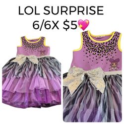 LOL Surprise Sleeveless Tutu Costume Dress | Purple & Yellow | Girls 6/6x💖💖M5