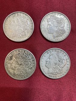 U.S. History Beautiful Set Of Four 1921 Morgan’s Dollars 90% Silver