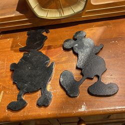 Classic and Timeless Walt Disney Donald Duck and Mickey Mouse Cast Iron Sillouettes