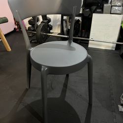 Amazon Basics Gray, Armless Bistro Dining Chair Set of  4 Premium Plastic