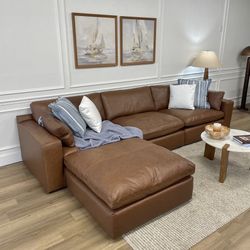 NEW Leather Cloud Couch Modular Sofa