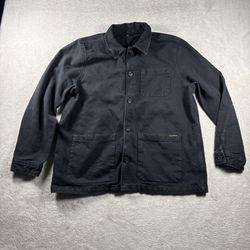 Nudie Jeans Twill Barney Worker Chore Jacket Men’s XL Black #2458