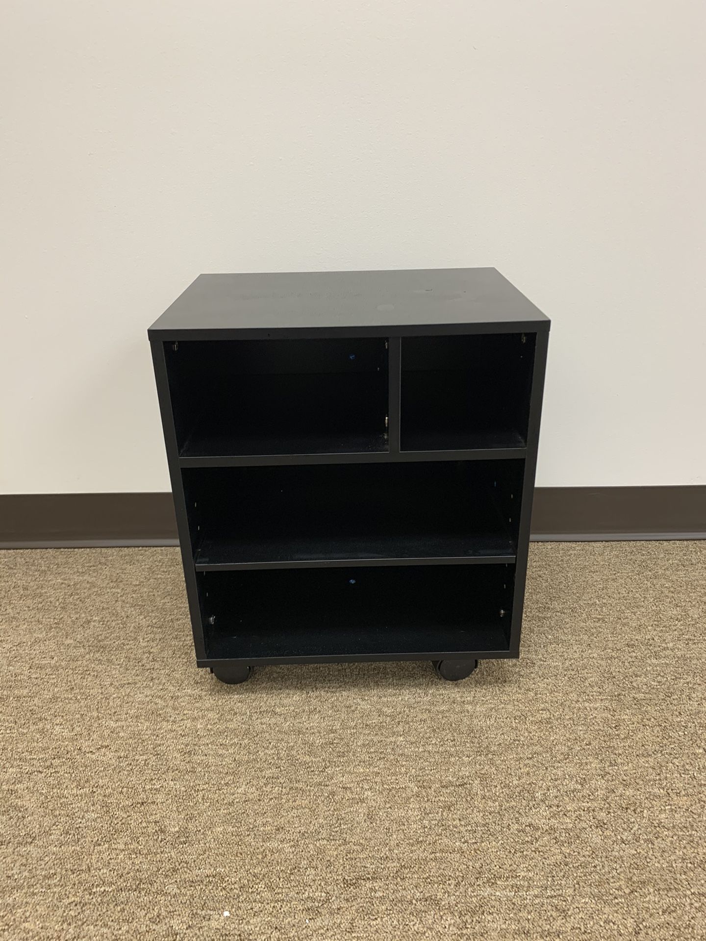 Rolling Printer Stand With Organizer Rack, Black.