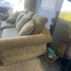 Two Large Matching Sofas 