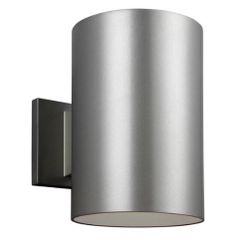 New! Outdoor Cylinders Painted Brushed Nickel Outdoor Integrated LED Wall Lantern Sconce