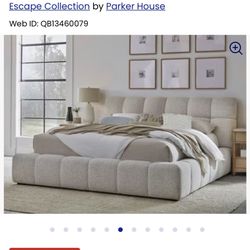 Escape Fluffy River Rock King Upholstered Bed In Light Brown