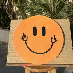 Orange Smiley Face Painting