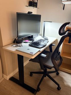 Standing Desk with White Top and Black Frame