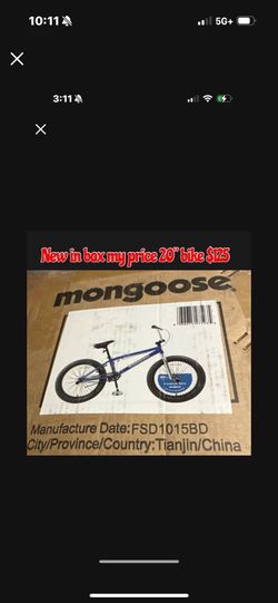 New in box 20” mongoose bike $125 Firm no lower Cash only East Palmdale  off 47th &R8 Address will be provide when ready to come i do not deliver pick