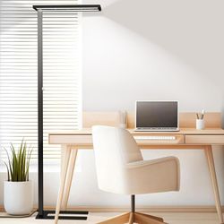 Eye-Care Led Floor Lamp,76" Tall Office Floor Lamp, 105W Black Modern #1881D G1