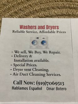 Washing machine and dryer repair