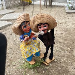 Wooden Handmade puppets made in Mexico 