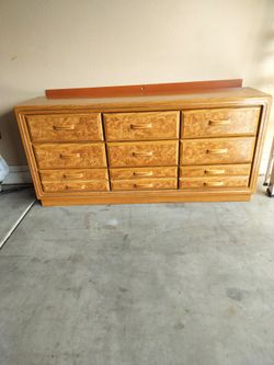 Dresser..Vintage.. 9 Drawer..64 by 32 by 18.. Good Shape