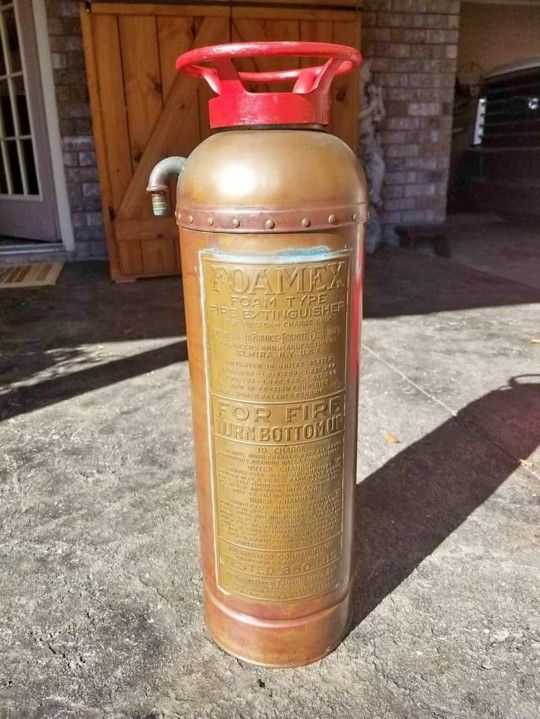 Antique Vintage Copper Fire Extinguisher