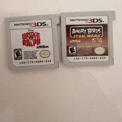 Nintendo 3DS Game Lot Angry Birds Star Wars + Wreck It Ralph Cartridge Only