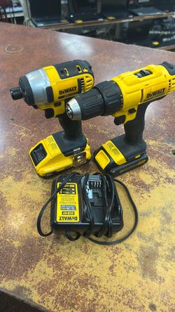 Dewalt 20V Bundle 1/2” Drill 1/4” impact 2batteries w/ charger